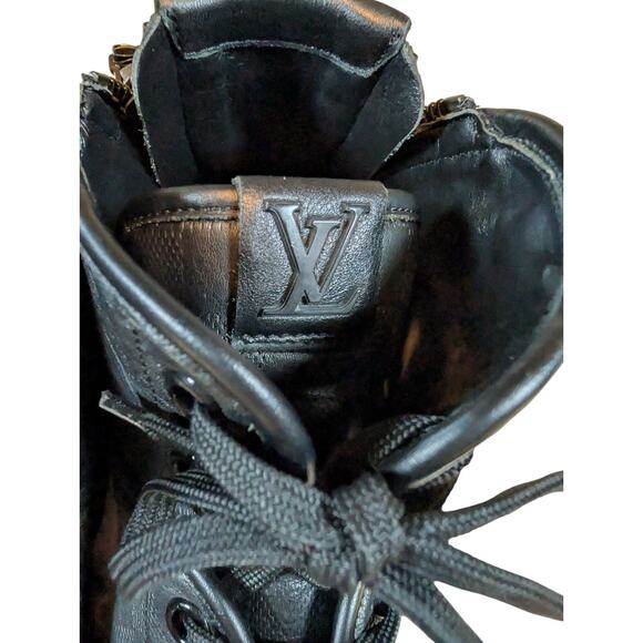 LOUIS VUITTON LV Damier High Top Sneakers Double Zip Black 9.5 Lace Up main image 14